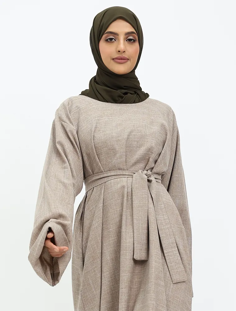 Mocha Linen Abaya